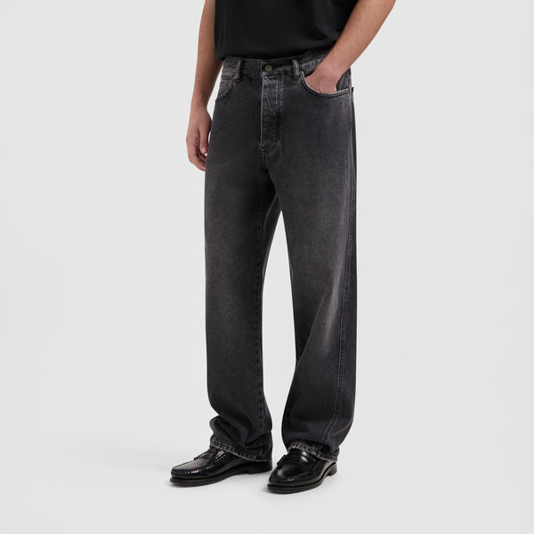 Olaf Hussein Relaxed Denim Pant Washed Charcoal