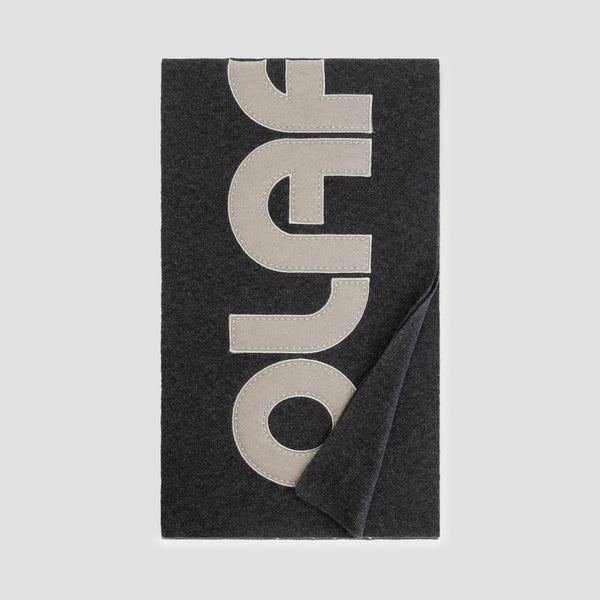 olaf hussein Retro Applique Scarf Charcoal