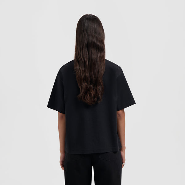 Olaf Hussein Retro Logo Boxy Tee Black