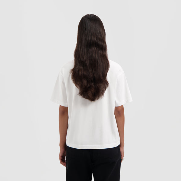 Olaf Hussein Retro Logo Boxy Tee Optical White