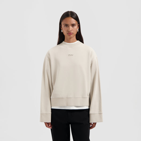 olaf hussein Retro Logo Crewneck Cement