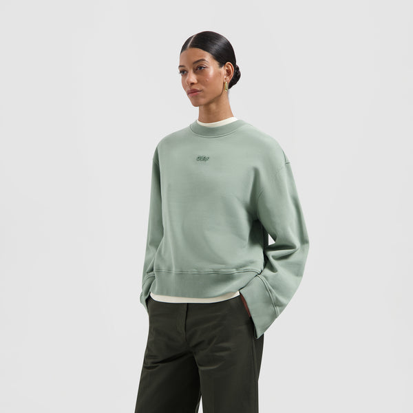 olaf hussein Retro Logo Crewneck Green Milieu