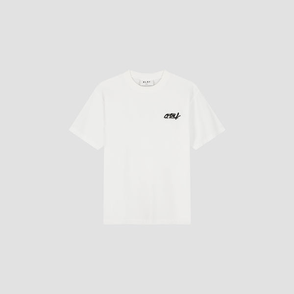 Olaf Hussein Script Graphic Tee Optical White