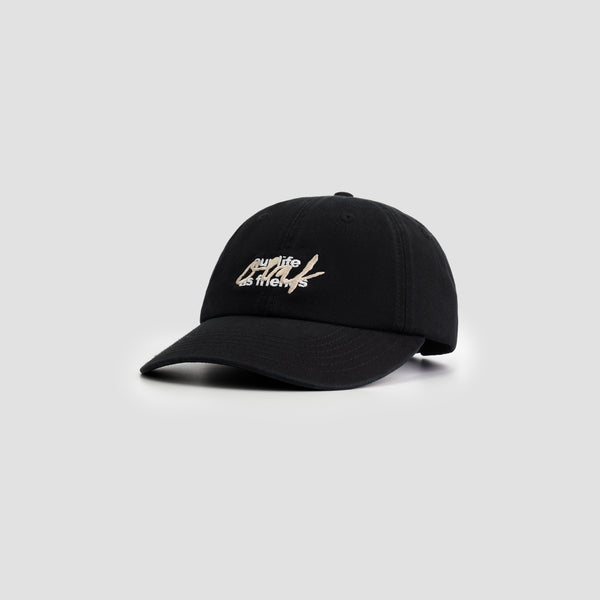 olaf hussein Script Logo Washed Cap Black