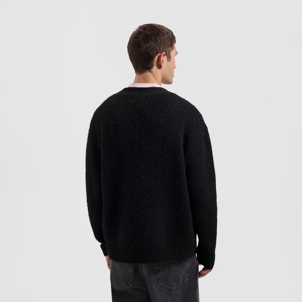 Olaf Hussein Signature Knitted Cardigan Black