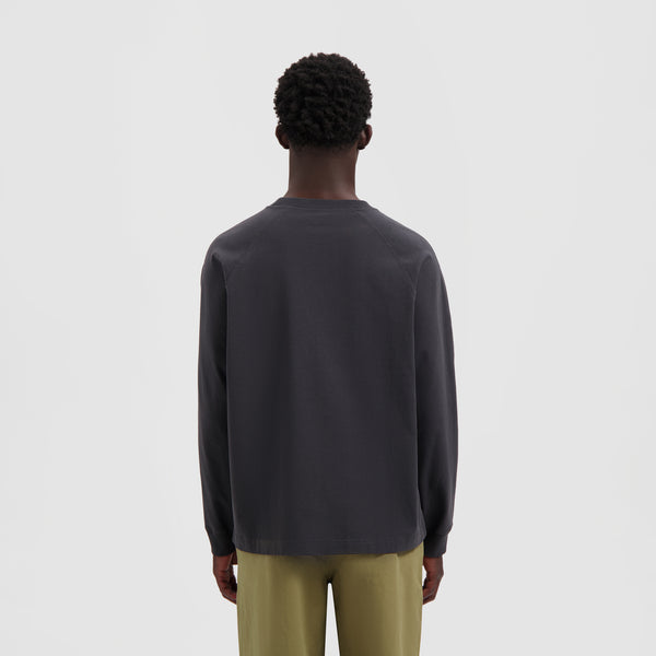 Olaf Hussein Signature LS Tee Charcoal