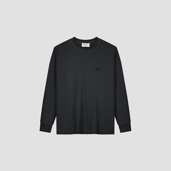 Olaf Hussein Signature LS Tee Charcoal