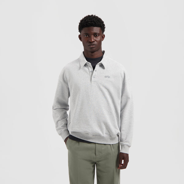 olaf hussein Signature Oversized Polo Heather Grey