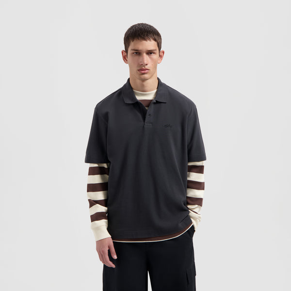 olaf hussein Signature Polo Charcoal