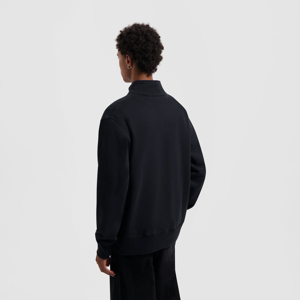 Olaf Hussein Signature Zip Mock Black