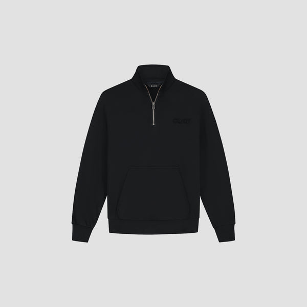 Olaf Hussein Signature Zip Mock Black