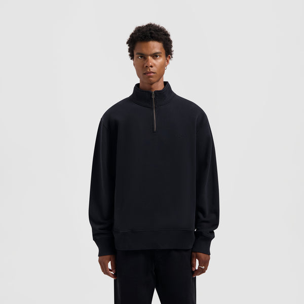 olaf hussein Signature Zip Mock Black