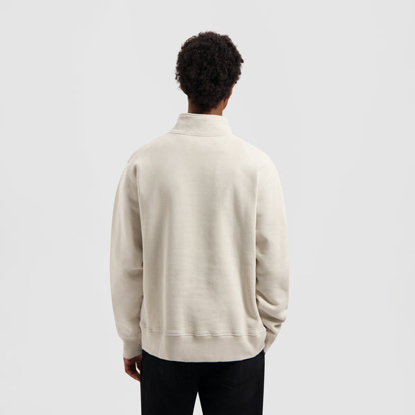 Olaf Hussein Signature Zip Mock Cement