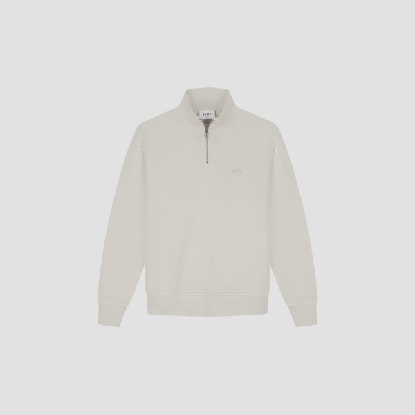 Olaf Hussein Signature Zip Mock Cement