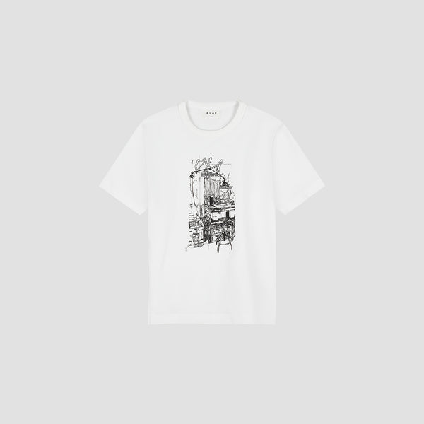 Olaf Hussein Sketched Atelier Tee Optical White