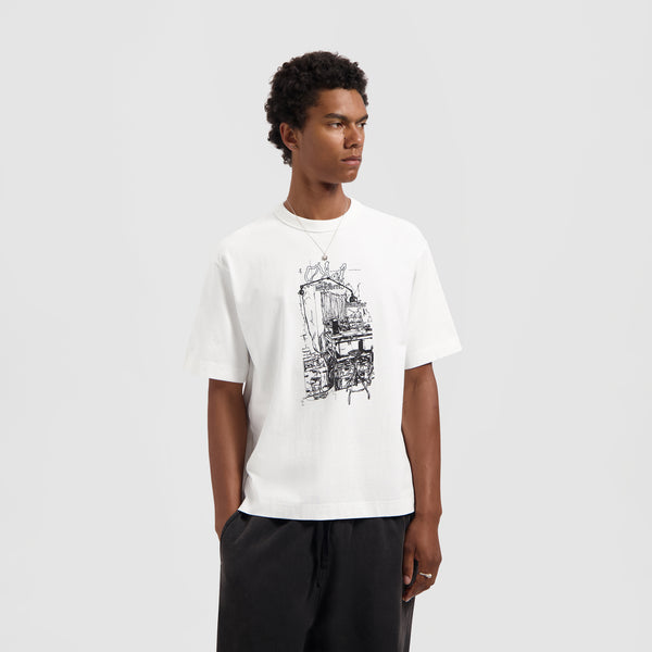 olaf hussein Sketched Atelier Tee Optical White