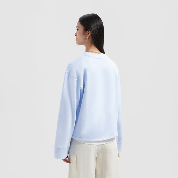 Olaf Hussein Sprayed Crewneck Surf Blue