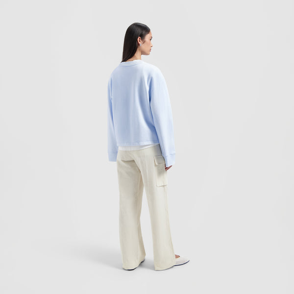 Olaf Hussein Sprayed Crewneck Surf Blue