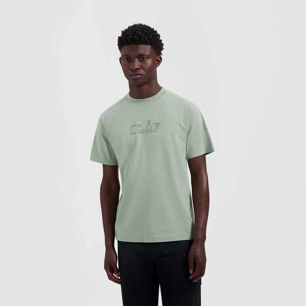 olaf hussein Stitched Varsity Tee Green Milieu