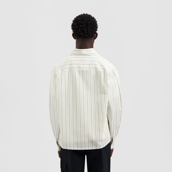 Olaf Hussein Striped Boxy Shirt Off White
