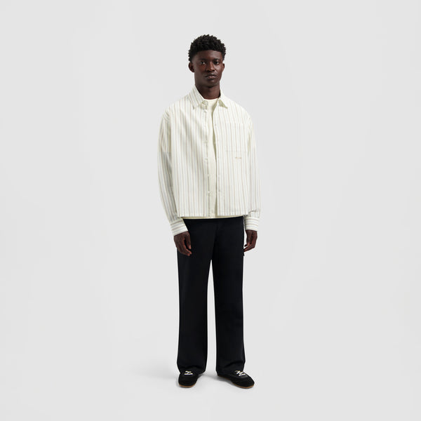 Olaf Hussein Striped Boxy Shirt Off White