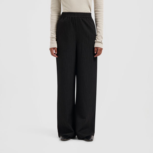 olaf hussein Textured Drapey Pant Black