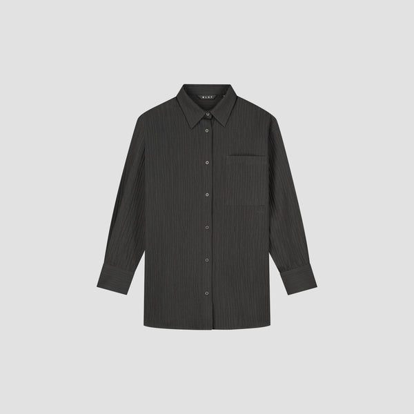Olaf Hussein Textured Drapey Shirt Black