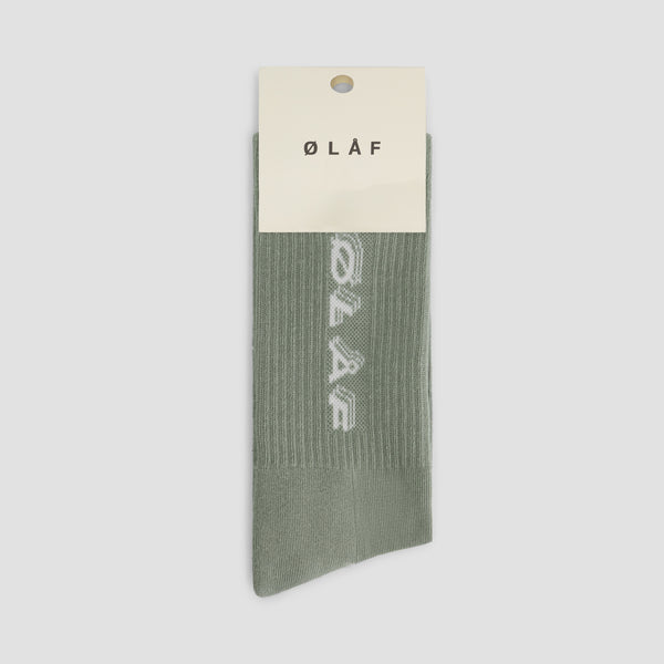Olaf Hussein Triple Italic Socks Green Milieu