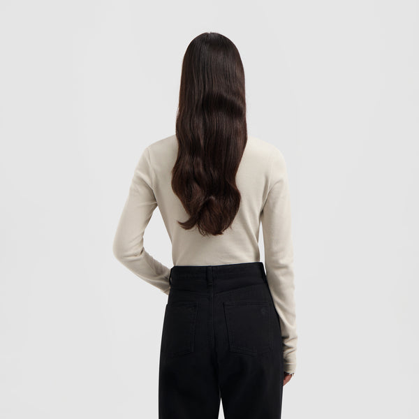 Olaf Hussein Waffle Top Long Sleeve Cement