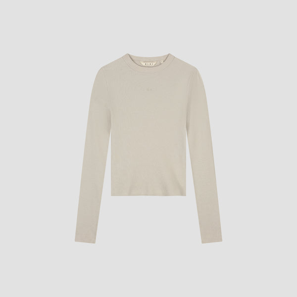 Olaf Hussein Waffle Top Long Sleeve Cement