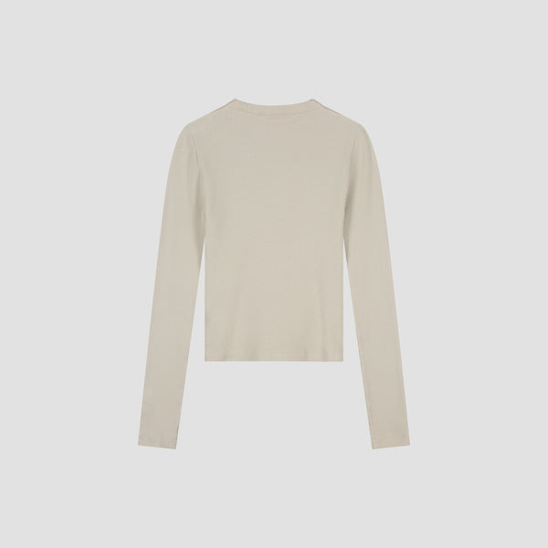 Olaf Hussein Waffle Top Long Sleeve Cement