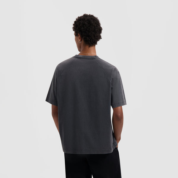 Olaf Hussein Washed Signature Tee Charcoal