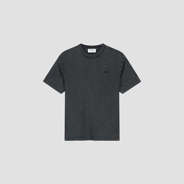 Olaf Hussein Washed Signature Tee Charcoal