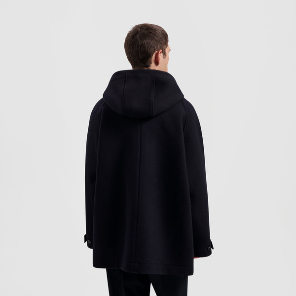 Olaf Hussein Wool Duffel Jacket Navy