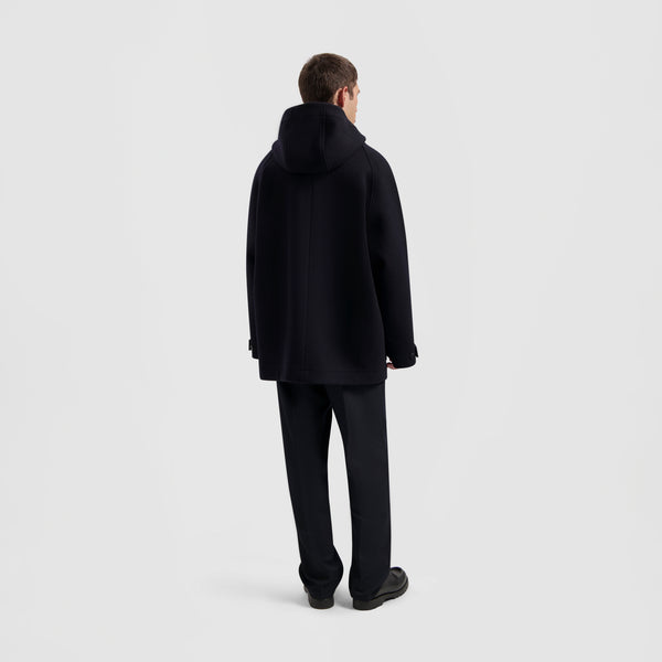 Olaf Hussein Wool Duffel Jacket Navy