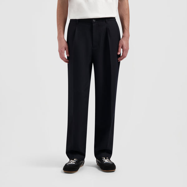 Olaf Hussein Regular Twill Pleated Chino’s Charcoal