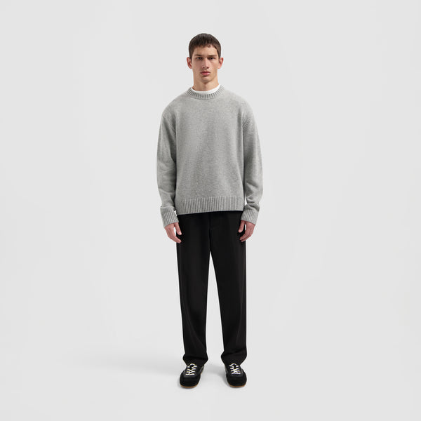 Olaf Hussein Regular Twill Pleated Chino’s Charcoal