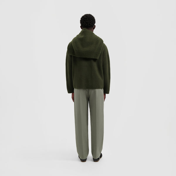 Olaf Hussein Signature Knitted Crewneck Olive Night