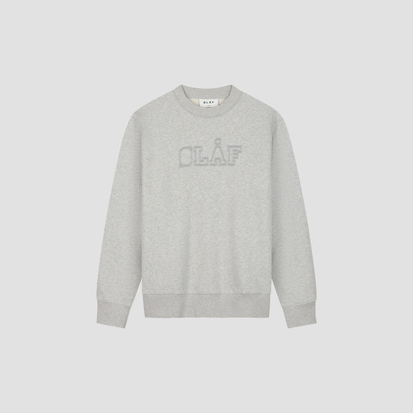 Olaf Hussein Stitched Varsity Crewneck Heather Grey