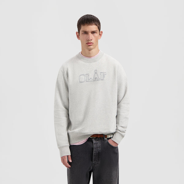 olaf hussein Stitched Varsity Crewneck Heather Grey