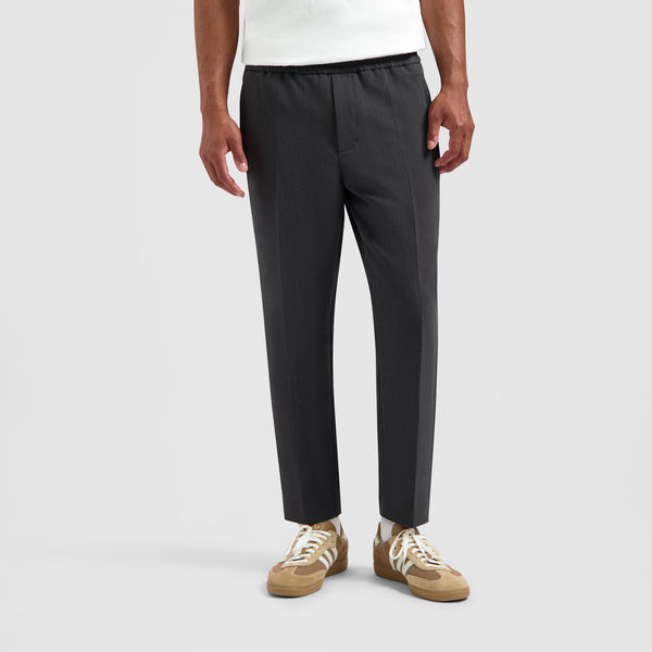 olaf hussein Tailored Slim Elasticated Pants Grey Melange