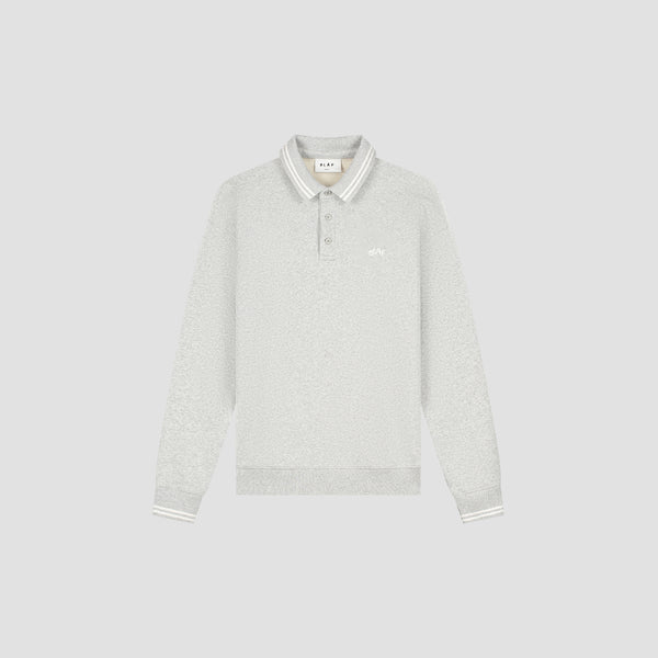 Olaf Hussein Tipping Detail Oversized Polo Heather Grey