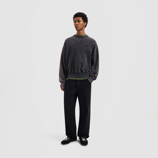 Olaf Hussein Washed Signature Boxy Crewneck Charcoal