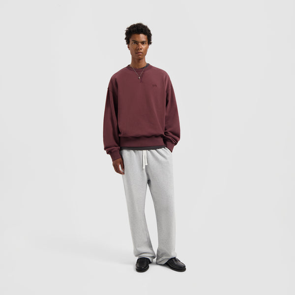 Olaf Hussein Washed Signature Boxy Crewneck Rum Raisin