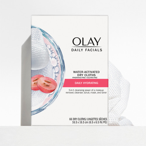 olay Daily Facials Cleansing Cloths Daily Hydrating Clean 66 Count Less time cleansing more time living Powerful little cleansing cloths that do it all