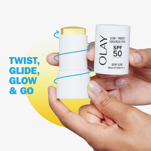 Olay Glow + Protect Sunscreen Stick SPF 50 Level Up Your Skin Care Routine With This Fragrance-free Lightweight Face Sunscreen Stick
