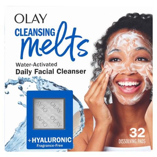 olay Olay Cleansing Melts + Hyaluronic Lifts away makeup oil and dirt without drying the skin
