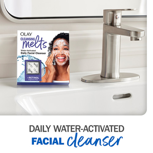 Olay Olay Cleansing Melts + Retinol Lifts Away Makeup Oil And Dirt Without Drying The Skin