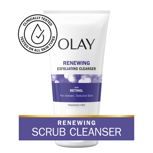 Olay Olay Renewing Exfoliating Cleanser With Retinol Gentle Exfoliation That Smooths And Renews Skin’s Surface