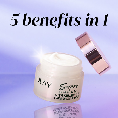 Olay Olay Super Cream Mini With Sunscreen SPF 30 Ultra Lightweight SPF Face Moisturizer 5 Skin Benefits In 1